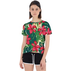 Floral Pink Flowers Open Back Sport Tee by Mariart