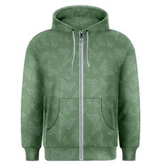 Asparagus Green Butterfly Print Men s Zipper Hoodie by SpinnyChairDesigns