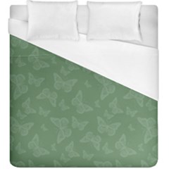 Asparagus Green Butterfly Print Duvet Cover (king Size) by SpinnyChairDesigns