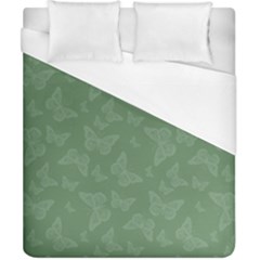 Asparagus Green Butterfly Print Duvet Cover (california King Size) by SpinnyChairDesigns