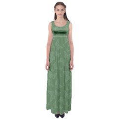 Asparagus Green Butterfly Print Empire Waist Maxi Dress by SpinnyChairDesigns