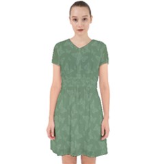 Asparagus Green Butterfly Print Adorable In Chiffon Dress by SpinnyChairDesigns