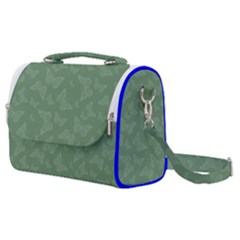 Asparagus Green Butterfly Print Satchel Shoulder Bag by SpinnyChairDesigns