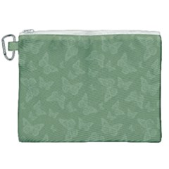 Asparagus Green Butterfly Print Canvas Cosmetic Bag (xxl) by SpinnyChairDesigns