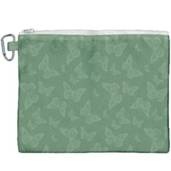 Asparagus Green Butterfly Print Canvas Cosmetic Bag (xxxl) by SpinnyChairDesigns