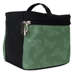 Asparagus Green Butterfly Print Make Up Travel Bag (small) by SpinnyChairDesigns