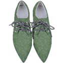 Asparagus Green Butterfly Print Pointed Oxford Shoes View1