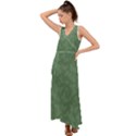 Asparagus Green Butterfly Print V-Neck Chiffon Maxi Dress View1