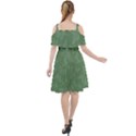 Asparagus Green Butterfly Print Cut Out Shoulders Chiffon Dress View2