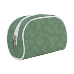 Asparagus Green Butterfly Print Makeup Case (small) by SpinnyChairDesigns