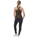 Black Gold Butterfly Print Cross Neck Velour Top View2