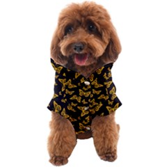 Black Gold Butterfly Print Dog Coat by SpinnyChairDesigns