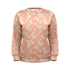 Peaches And Cream Butterfly Print Women s Sweatshirt by SpinnyChairDesigns