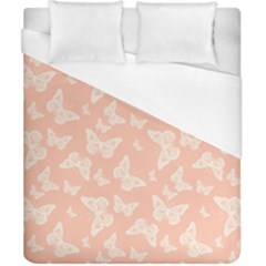 Peaches and Cream Butterfly Print Duvet Cover (California King Size)