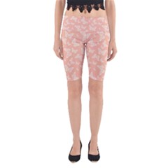 Peaches and Cream Butterfly Print Yoga Cropped Leggings