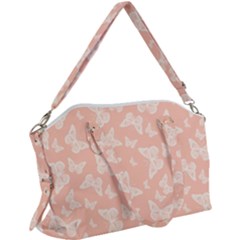 Peaches and Cream Butterfly Print Canvas Crossbody Bag