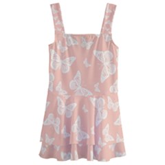 Peaches and Cream Butterfly Print Kids  Layered Skirt Swimsuit