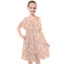 Peaches and Cream Butterfly Print Kids  Cut Out Shoulders Chiffon Dress View1