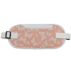 Peaches And Cream Butterfly Print Rounded Waist Pouch by SpinnyChairDesigns