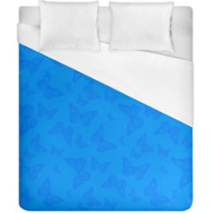 Cornflower Blue Butterfly Print Duvet Cover (california King Size) by SpinnyChairDesigns