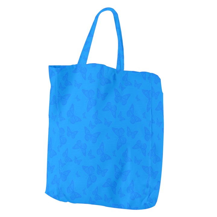 Cornflower Blue Butterfly Print Giant Grocery Tote