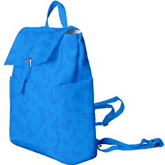 Cornflower Blue Butterfly Print Buckle Everyday Backpack by SpinnyChairDesigns