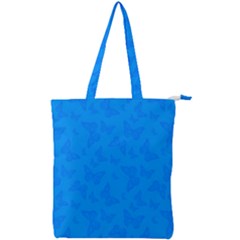 Cornflower Blue Butterfly Print Double Zip Up Tote Bag by SpinnyChairDesigns