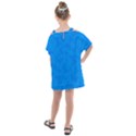 Cornflower Blue Butterfly Print Kids  One Piece Chiffon Dress View2