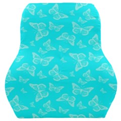 Aqua Blue Butterfly Print Car Seat Back Cushion  by SpinnyChairDesigns