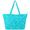 Aqua Blue Butterfly Print Full Print Shoulder Bag View1