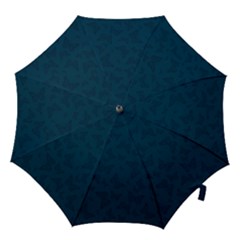 Indigo Dye Blue Butterfly Pattern Hook Handle Umbrellas (large) by SpinnyChairDesigns