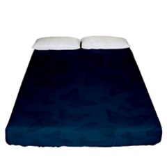 Indigo Dye Blue Butterfly Pattern Fitted Sheet (king Size) by SpinnyChairDesigns