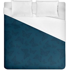 Indigo Dye Blue Butterfly Pattern Duvet Cover (king Size) by SpinnyChairDesigns