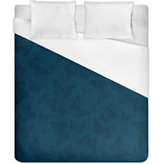 Indigo Dye Blue Butterfly Pattern Duvet Cover (california King Size) by SpinnyChairDesigns