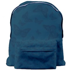 Indigo Dye Blue Butterfly Pattern Giant Full Print Backpack by SpinnyChairDesigns