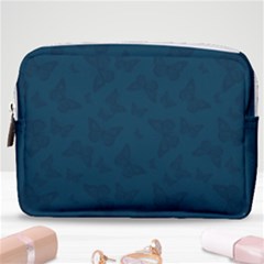 Indigo Dye Blue Butterfly Pattern Make Up Pouch (medium) by SpinnyChairDesigns