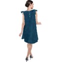 Indigo Dye Blue Butterfly Pattern Tie Up Tunic Dress View2