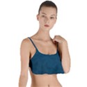 Indigo Dye Blue Butterfly Pattern Layered Top Bikini Top  View1