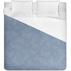 Faded Blue Butterfly Print Duvet Cover (king Size) by SpinnyChairDesigns