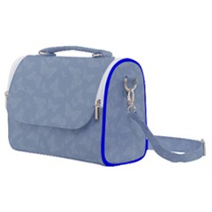 Faded Blue Butterfly Print Satchel Shoulder Bag by SpinnyChairDesigns