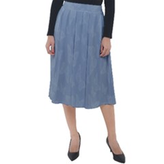 Faded Blue Butterfly Print Classic Velour Midi Skirt  by SpinnyChairDesigns