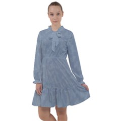 Faded Blue Butterfly Print All Frills Chiffon Dress by SpinnyChairDesigns