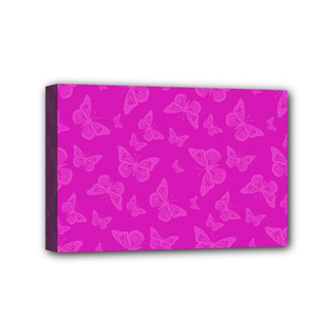 Fuchsia Butterfly Print  Mini Canvas 6  X 4  (stretched) by SpinnyChairDesigns