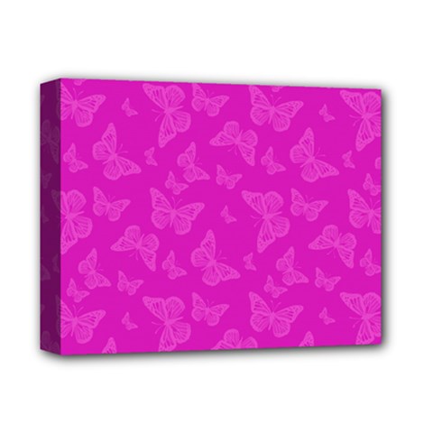 Fuchsia Butterfly Print  Deluxe Canvas 14  X 11  (stretched) by SpinnyChairDesigns