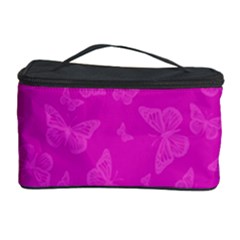 Fuchsia Butterfly Print  Cosmetic Storage by SpinnyChairDesigns