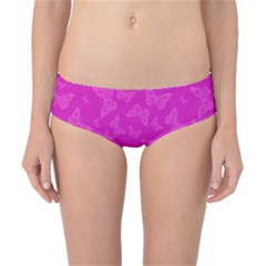 Fuchsia Butterfly Print  Classic Bikini Bottoms by SpinnyChairDesigns