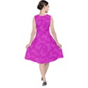 Fuchsia Butterfly Print  V-Neck Midi Sleeveless Dress  View2