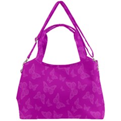 Fuchsia Butterfly Print  Double Compartment Shoulder Bag by SpinnyChairDesigns