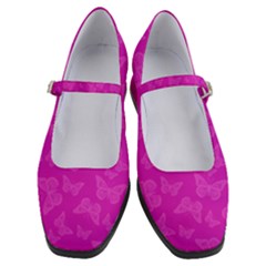 Fuchsia Butterfly Print  Women s Mary Jane Shoes by SpinnyChairDesigns