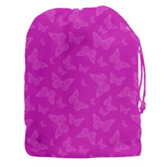 Fuchsia Butterfly Print  Drawstring Pouch (3xl) by SpinnyChairDesigns